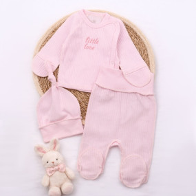 Комплект 224-106 рожевий (льоля, повзунки, шапочка), інтерлок