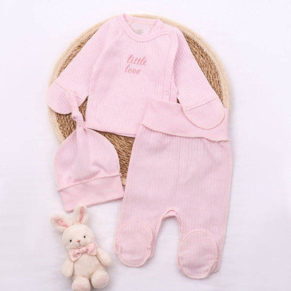 Комплект 224-106 рожевий (льоля, повзунки, шапочка), інтерлок