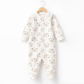 Комбінезон 647-125 молочний Ведмедик (базовий), рубчик
