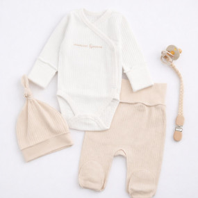 Комплект 433-106 Мамина булочка (боді, повзунки, шапочка)