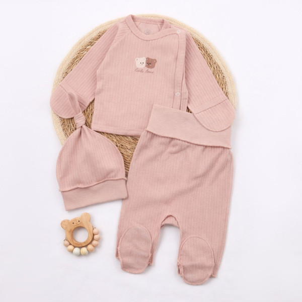 Комплект 224-106 пудра (льоля, повзунки, шапочка), рубчик