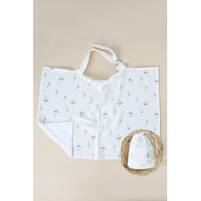 Муслінова накидка "Тюльпан" для годування (з сумочкою чохлом)