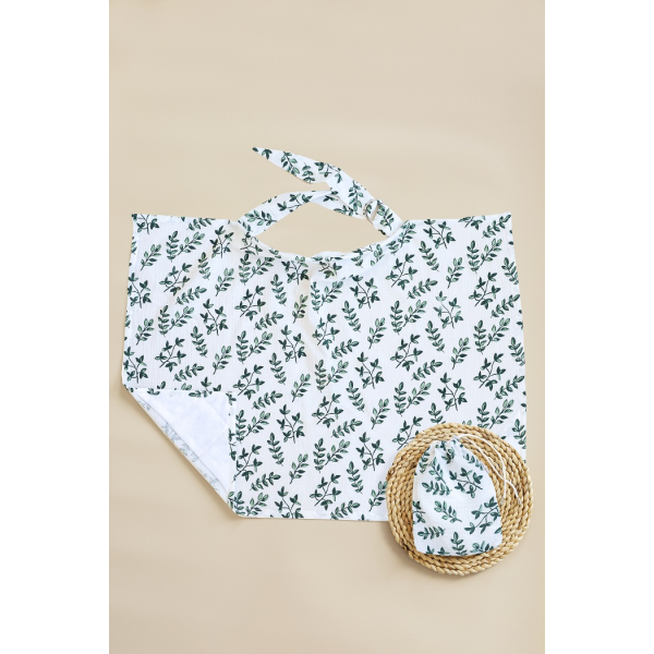 Муслінова накидка "Папороть" для годування (з сумочкою чохлом)