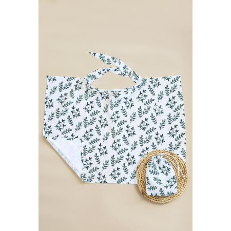 Муслінова накидка "Папороть" для годування (з сумочкою чохлом)