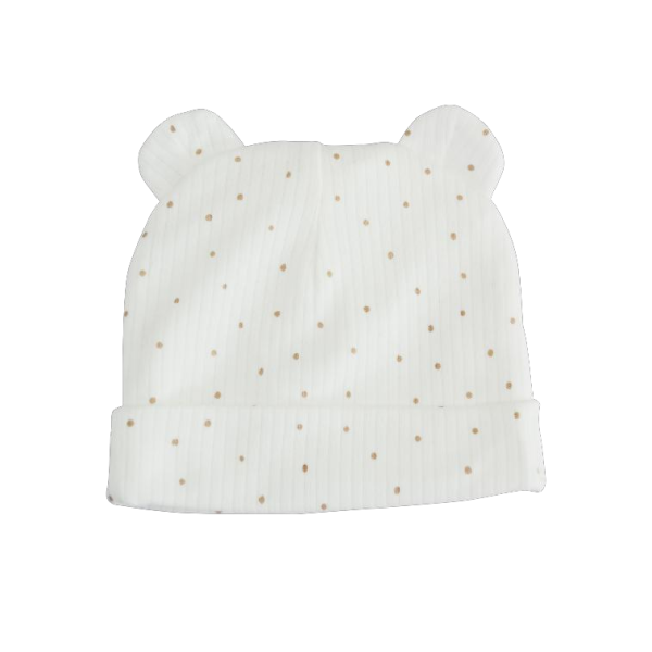 Шапочка SIMPLE крапка/молоко 2112803 (рубчик)