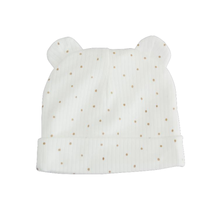 Шапочка SIMPLE крапка/молоко 2112803 (рубчик)