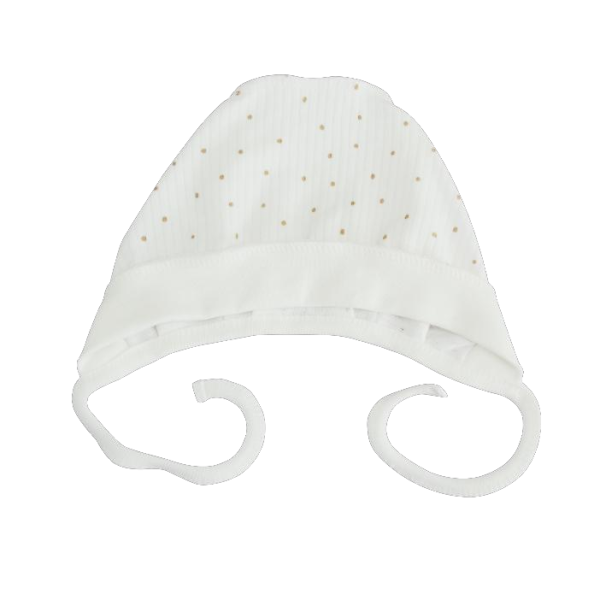 Чепчик 2421103 крапка/молоко (рубчик легкий) зовнішні шви