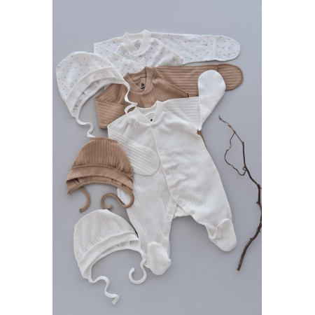 Чепчик 2421103 крапка/молоко (рубчик легкий) зовнішні шви