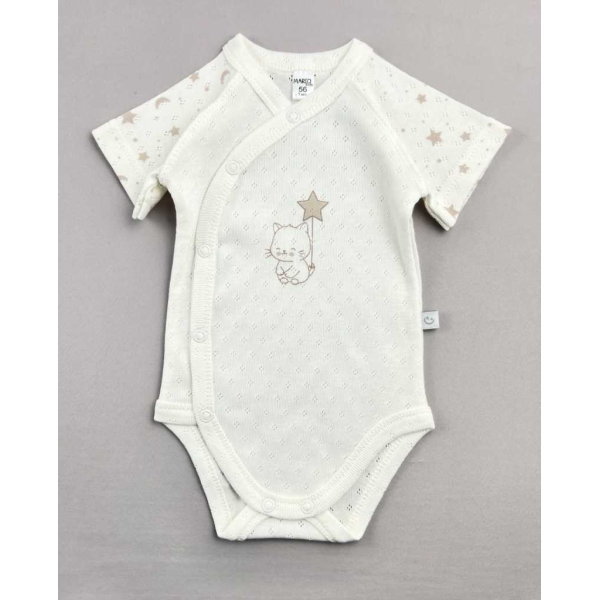 Боді 351005 "Котик" молоко (ажурна бавовна)