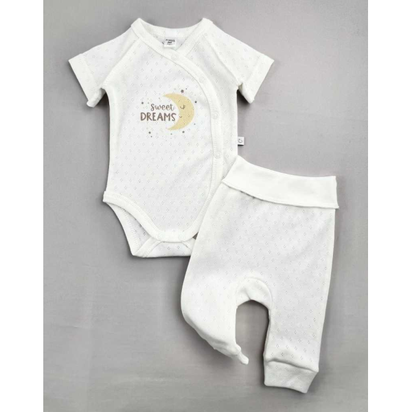 Комплект-двійка 041205 "Місяць" молоко (ажурна бавовна)