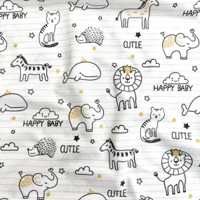 Пеленка бязь Baby Animals жовта (100х80 см)