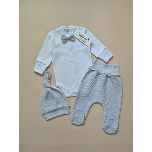 Комплект 13046 "Style Boy" сірий (боді, повзунки, шапочка)