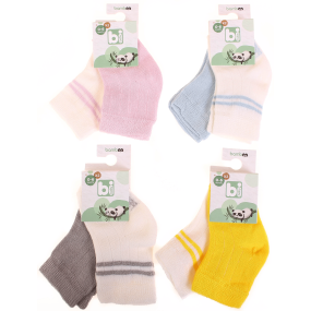 Шкарпетки 68386 жовті/молоко - 2 пари (0/6 міс) BiBaby бамбук