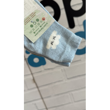 Шкарпетки 68384 блакитні/кава- 2 пари (0/6 міс) BiBaby бамбук