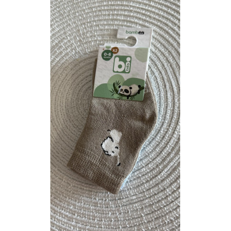 Шкарпетки 68384 блакитні/кава- 2 пари (0/6 міс) BiBaby бамбук