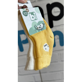 Шкарпетки 68384 жовті/молоко - 2 пари (0/6 міс) BiBaby бамбук 2