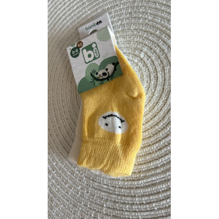Шкарпетки 68384 жовті/молоко - 2 пари (0/6 міс) BiBaby бамбук