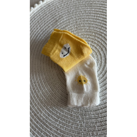 Шкарпетки 68384 жовті/молоко - 2 пари (0/6 міс) BiBaby бамбук