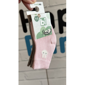 Шкарпетки 68384 рожеві/сірі - 2 пари (0/6 міс) BiBaby бамбук 2