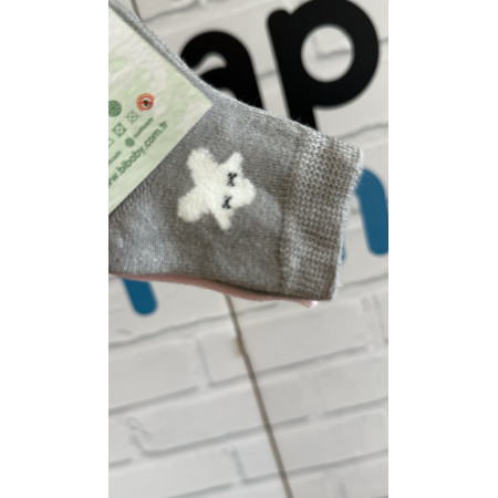 Шкарпетки 68384 рожеві/сірі - 2 пари (0/6 міс) BiBaby бамбук