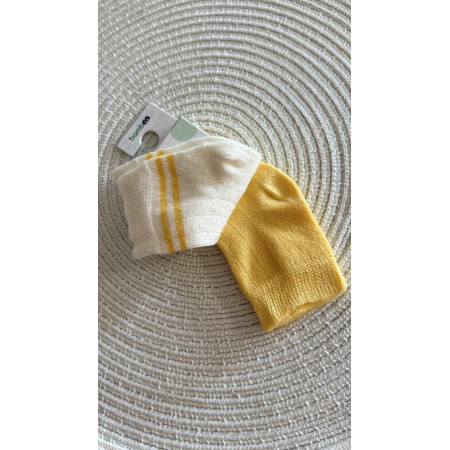 Шкарпетки 68386 жовті/молоко - 2 пари (0/6 міс) BiBaby бамбук