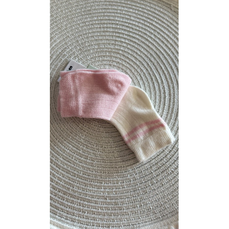 Шкарпетки 68386 рожеві/молоко - 2 пари (0/6 міс) BiBaby бамбук