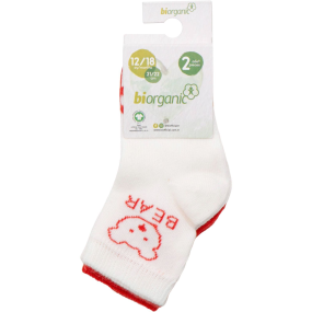 Шкарпетки 68408 червоний/молоко - 2 пари (0/6 міс) BiBaby 2
