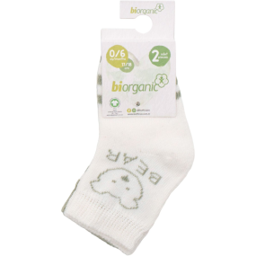 Шкарпетки 68408 оливка/молоко - 2 пари (0/6 міс) BiBaby бавовна 2