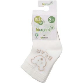 Шкарпетки 68408 беж/молоко - 2 пари (0/6 міс) BiBaby бавовна 2