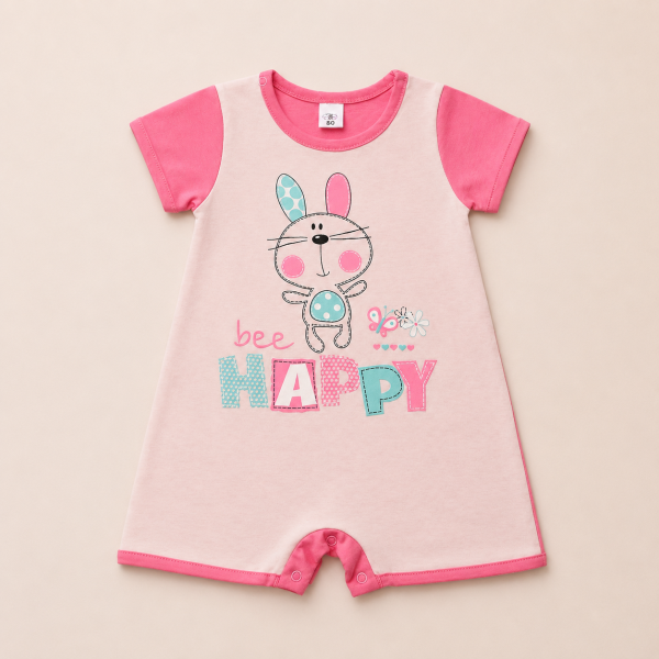 Комбинезонм BE HAPPY для девочки (100% хлопок)