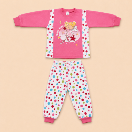 Пижамка для девочки POLKA DOTS (100% хлопок), малина