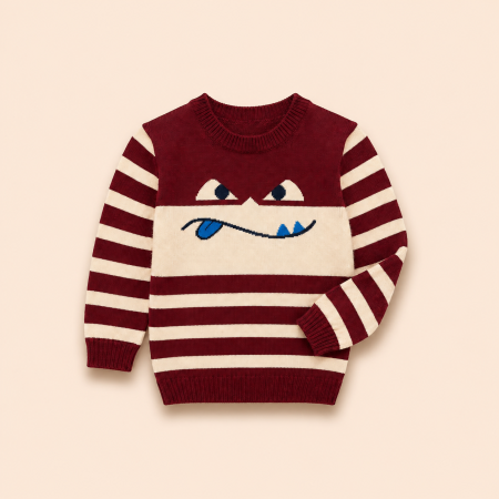 Свитер Мордашка - Silly Superhero Stripe Sweater