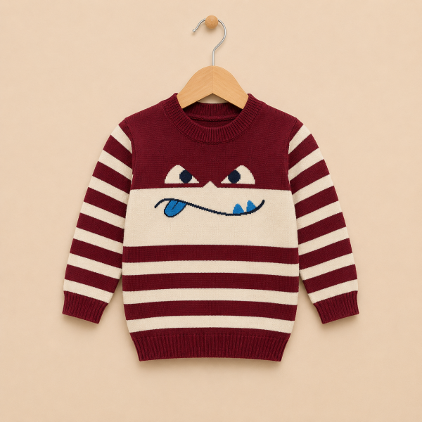 Свитер Мордашка - Silly Superhero Stripe Sweater