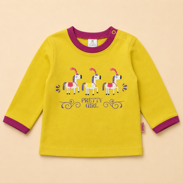 Футболка з довгим рукавом Happy Kids інтерлок, жовтий