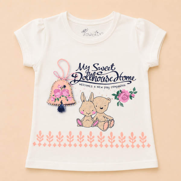 Футболка для дівчинки Sweet, молочний