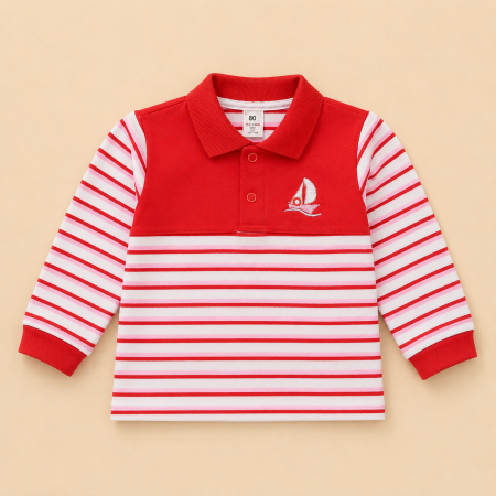 Футболка POLO (100% хлопок лакост), красный