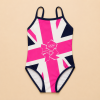 Купальник для дівчинки Team GB (олімпіада), малина з темно-синім