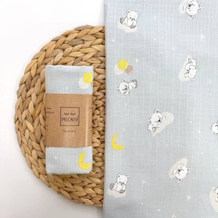Пелюшка Teddy Bear блакитний муслін, 100х75 см