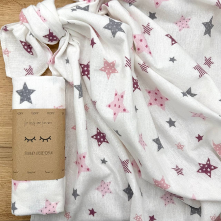 Пеленка Stars фланель (100х80 см) пудра