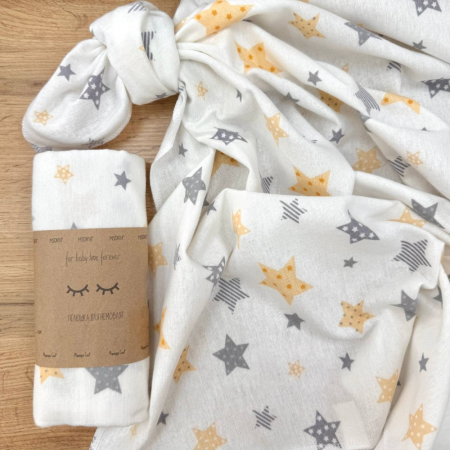 Пеленка Stars жёлт. фланель (100х80 см)