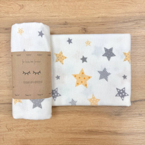 Пеленка Stars жёлт. фланель (100х80 см) 2