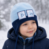 Шапка зимняя для мальчика Snowman (флис, инсулейт), голубой с